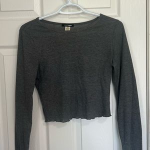 Fashion Nova Top, Dark Grey, Long Sleeve